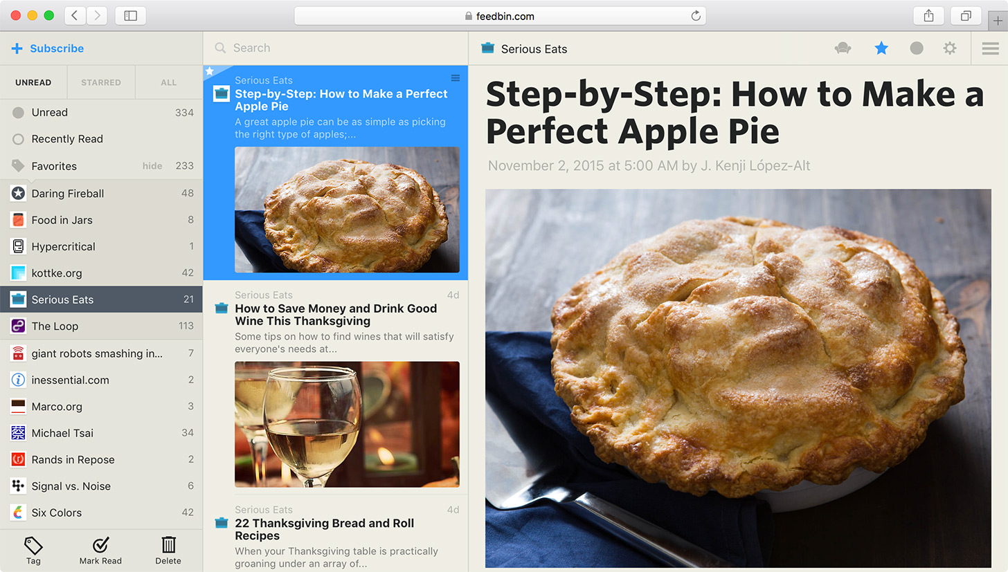 Feedbin Screenshot